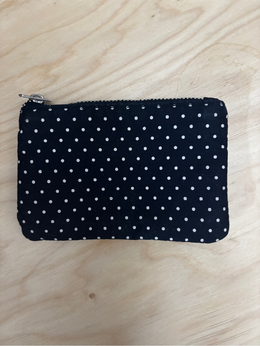 Brandy Melville Black Polka Dot Zip Pouch - Picture 2 of 2